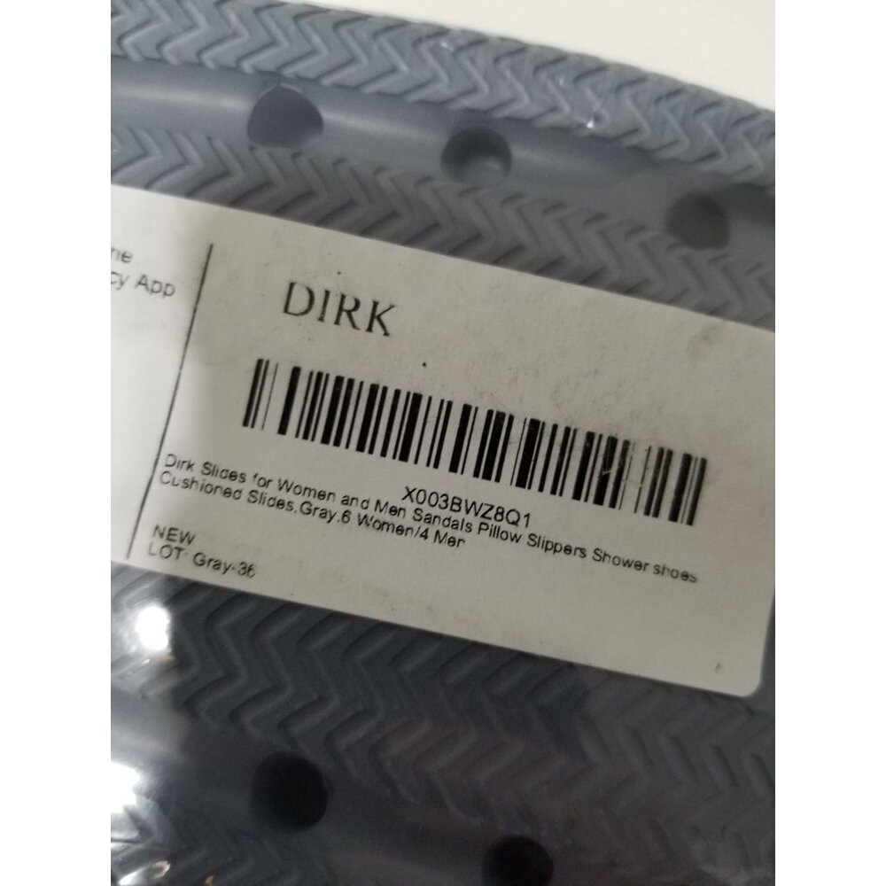 Dirk Unisex Slides In Grey - Size W6/M4 - Picture 9 of 9